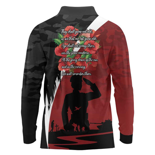 Anzac Day Women Veteran Long Sleeve Polo Shirt Ode of Remembrance
