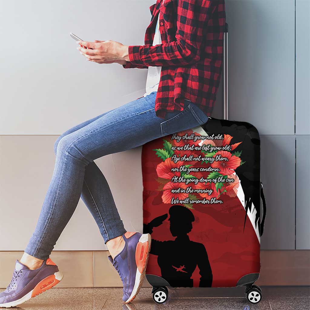 Anzac Day Women Veteran Luggage Cover Ode of Remembrance