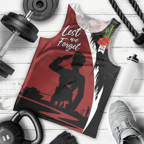 Anzac Day Women Veteran Men Tank Top Ode of Remembrance