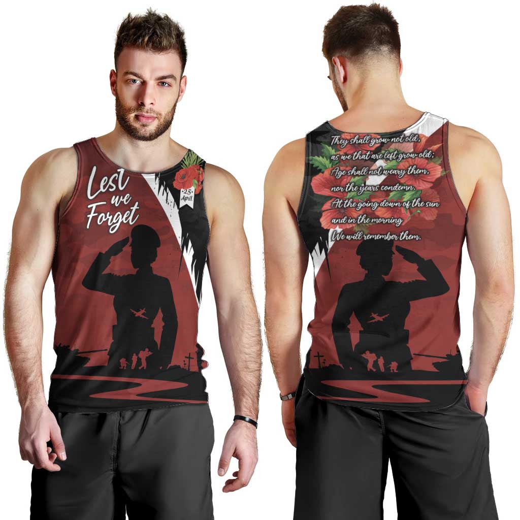Anzac Day Women Veteran Men Tank Top Ode of Remembrance