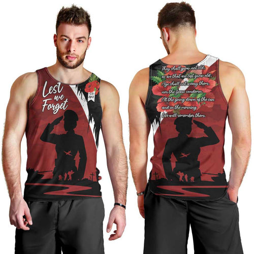 Anzac Day Women Veteran Men Tank Top Ode of Remembrance
