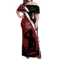 Anzac Day Women Veteran Off Shoulder Maxi Dress Ode of Remembrance