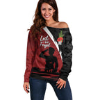 Anzac Day Women Veteran Off Shoulder Sweater Ode of Remembrance