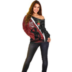 Anzac Day Women Veteran Off Shoulder Sweater Ode of Remembrance