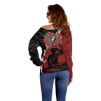 Anzac Day Women Veteran Off Shoulder Sweater Ode of Remembrance