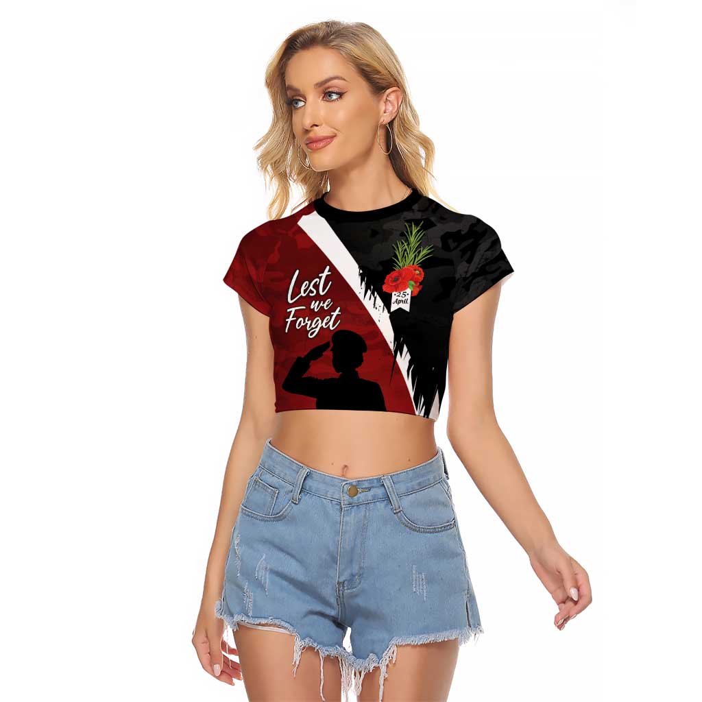 Anzac Day Women Veteran Raglan Cropped T Shirt Ode of Remembrance