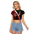 Anzac Day Women Veteran Raglan Cropped T Shirt Ode of Remembrance