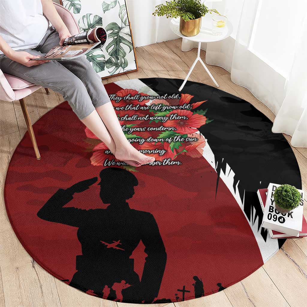 Anzac Day Women Veteran Round Carpet Ode of Remembrance