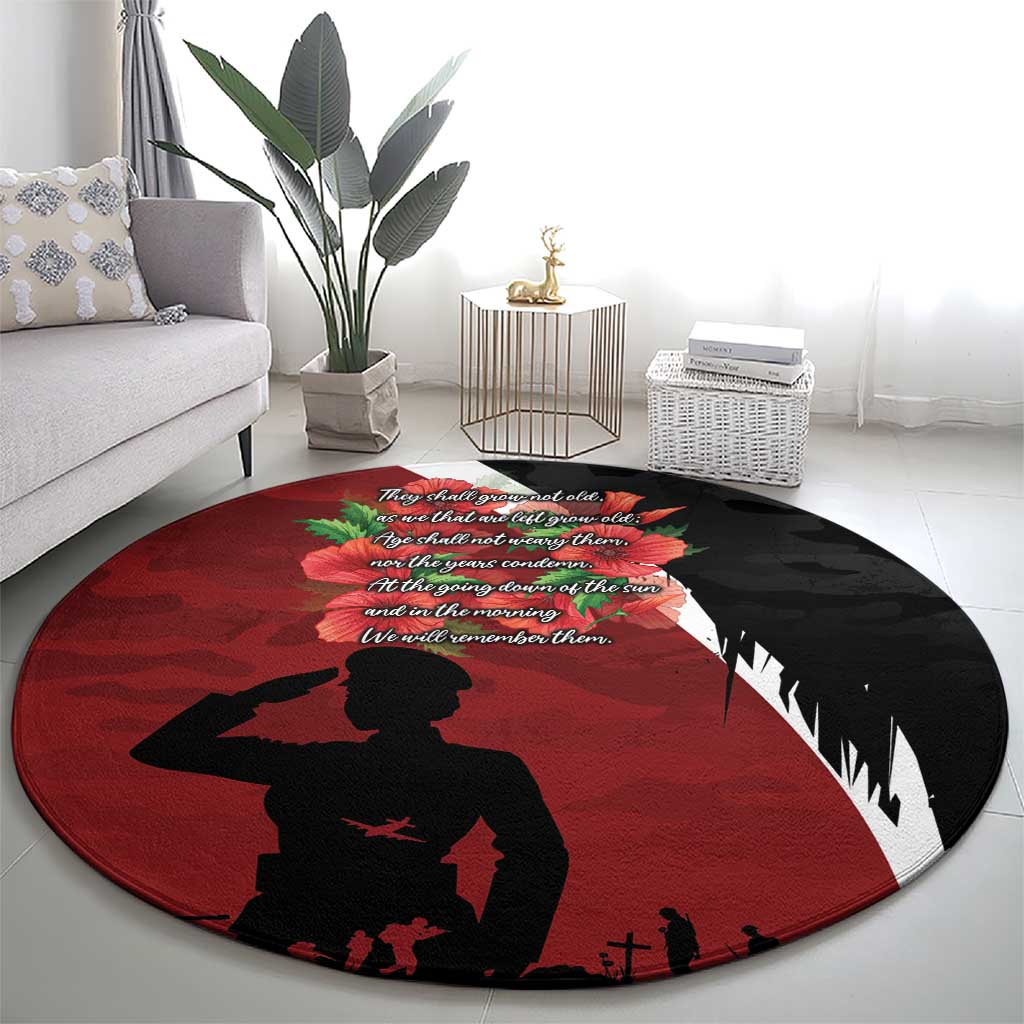 Anzac Day Women Veteran Round Carpet Ode of Remembrance