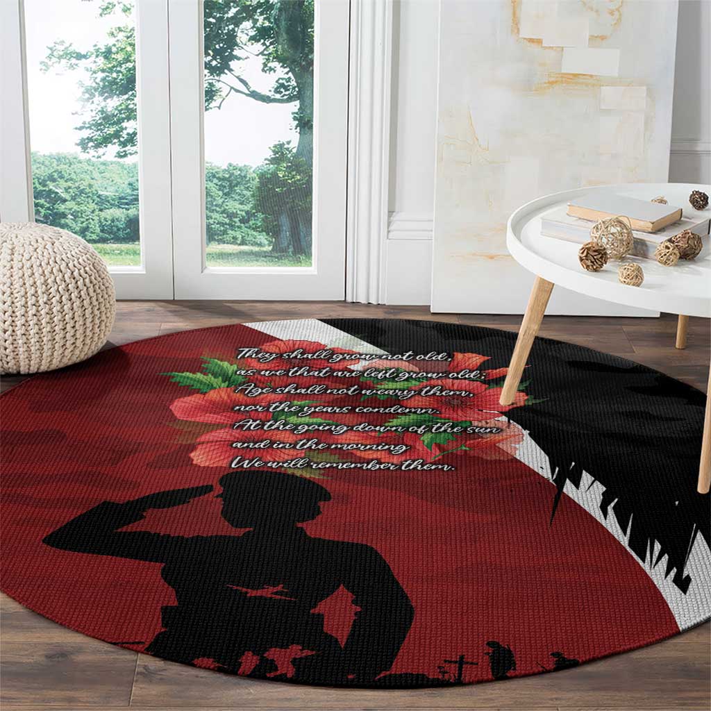 Anzac Day Women Veteran Round Carpet Ode of Remembrance