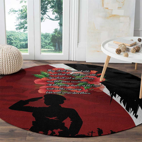 Anzac Day Women Veteran Round Carpet Ode of Remembrance