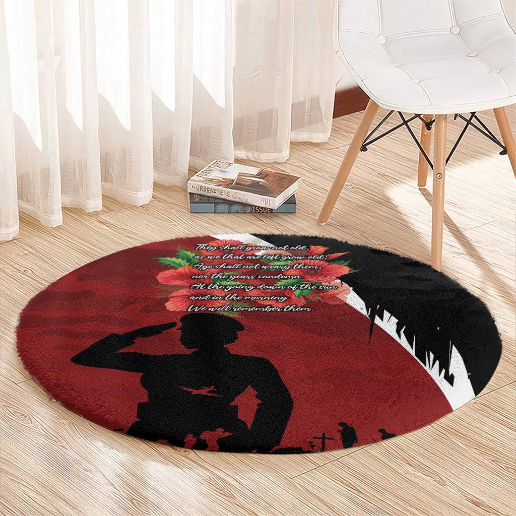 Anzac Day Women Veteran Round Carpet Ode of Remembrance