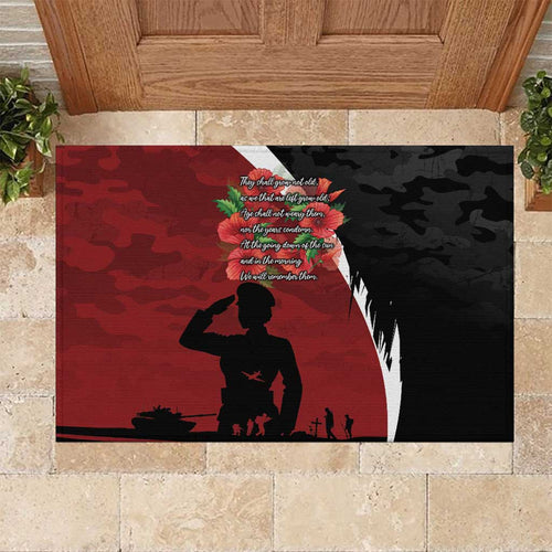 Anzac Day Women Veteran Rubber Doormat Ode of Remembrance