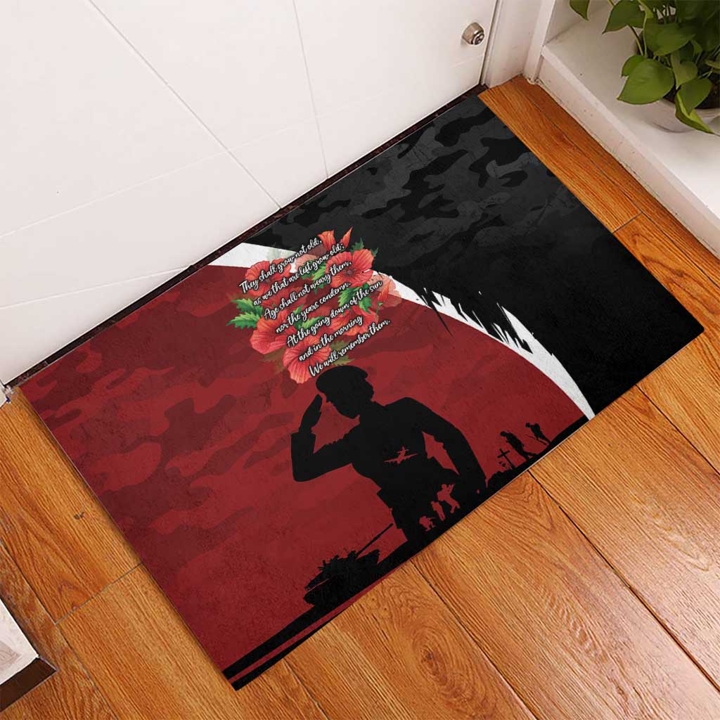 Anzac Day Women Veteran Rubber Doormat Ode of Remembrance