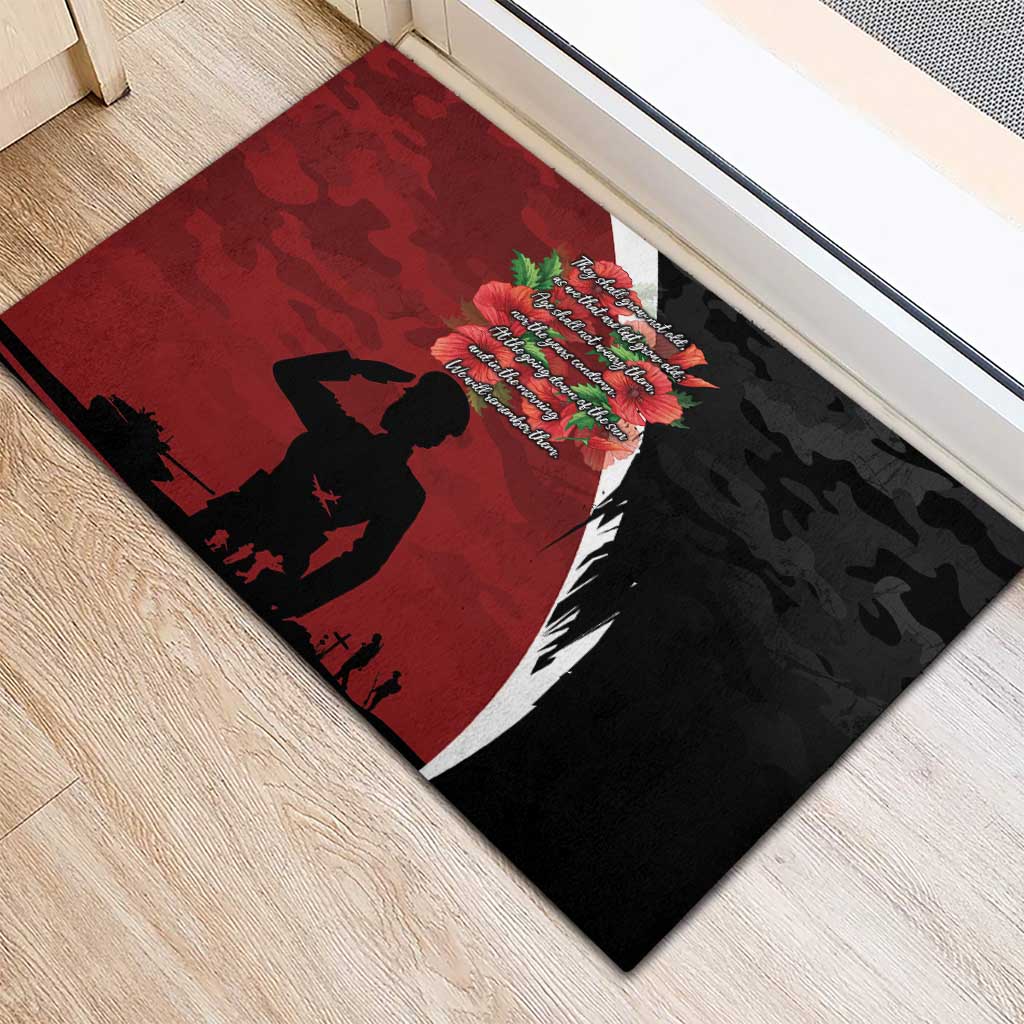 Anzac Day Women Veteran Rubber Doormat Ode of Remembrance