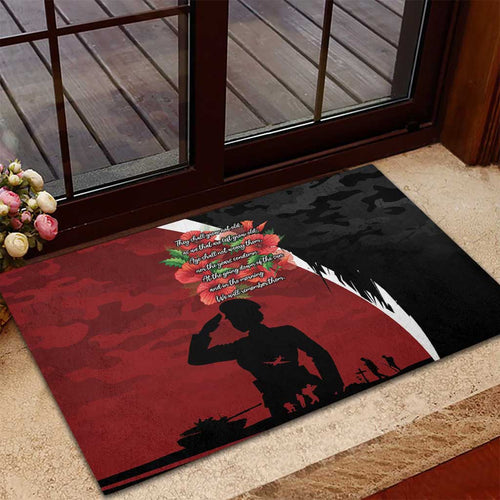 Anzac Day Women Veteran Rubber Doormat Ode of Remembrance