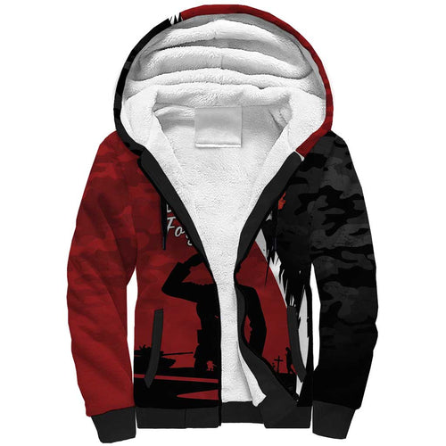 Anzac Day Women Veteran Sherpa Hoodie Ode of Remembrance