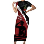 Anzac Day Women Veteran Short Sleeve Bodycon Dress Ode of Remembrance