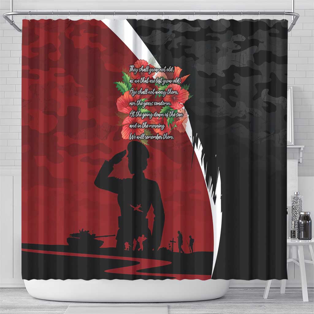 Anzac Day Women Veteran Shower Curtain Ode of Remembrance