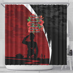 Anzac Day Women Veteran Shower Curtain Ode of Remembrance