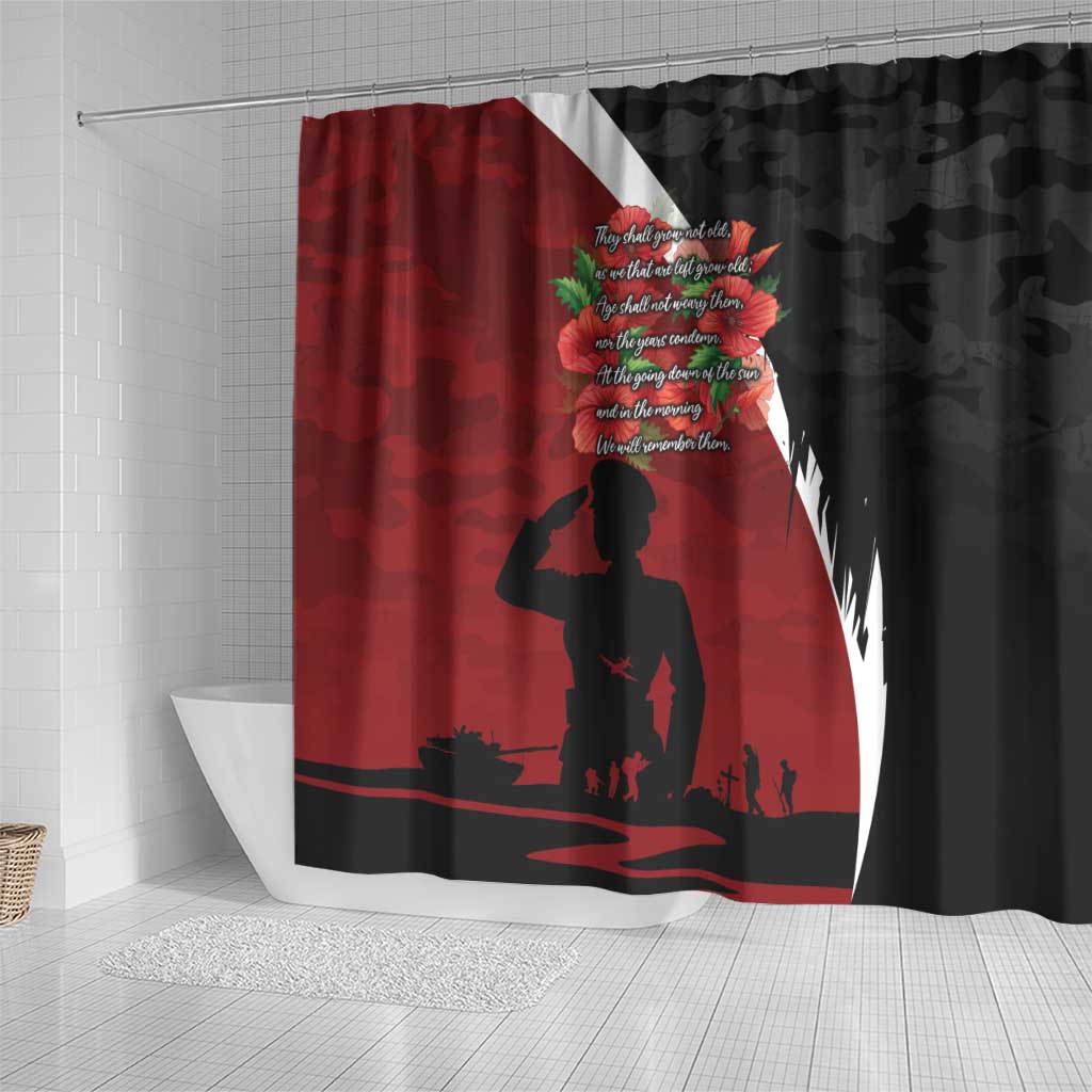 Anzac Day Women Veteran Shower Curtain Ode of Remembrance