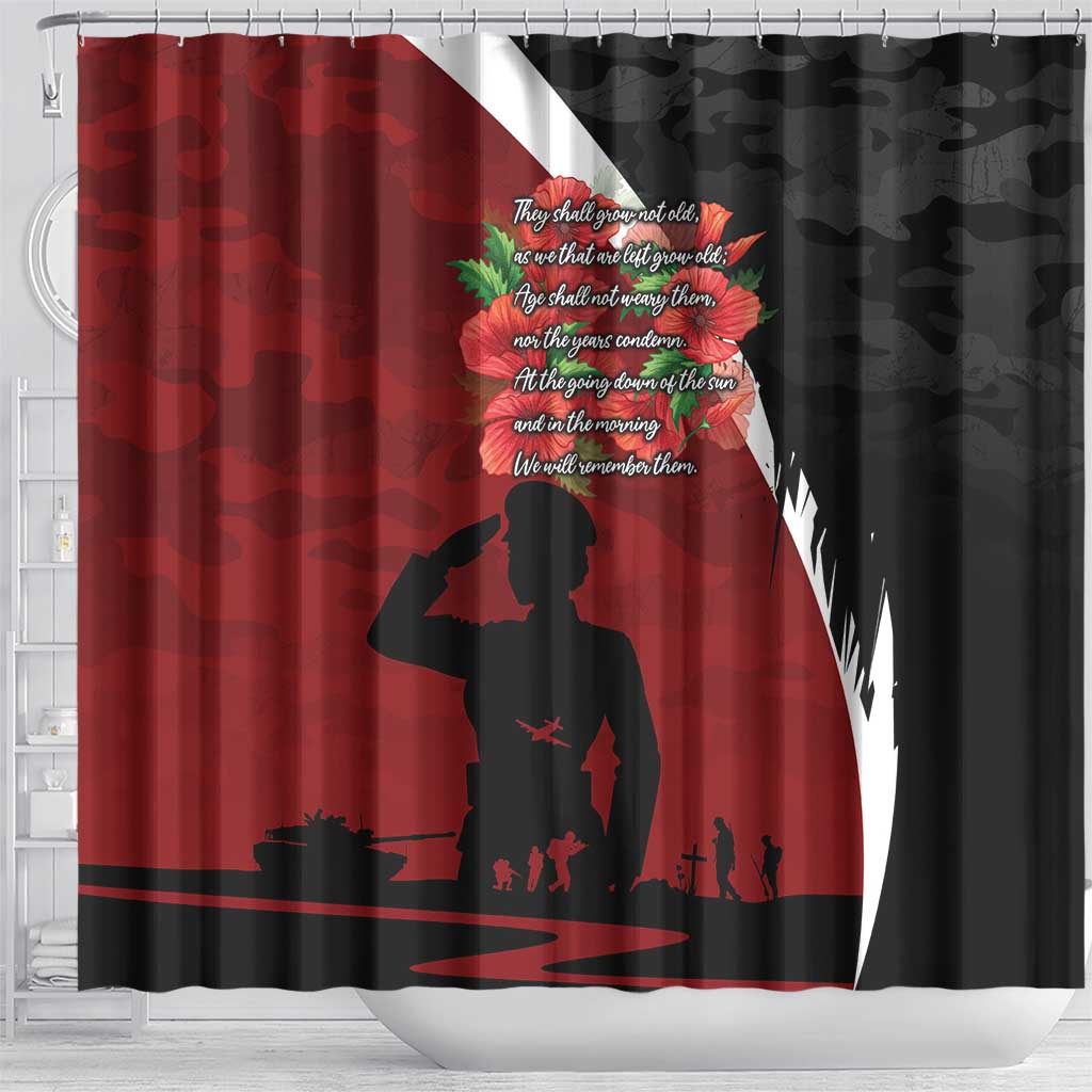 Anzac Day Women Veteran Shower Curtain Ode of Remembrance