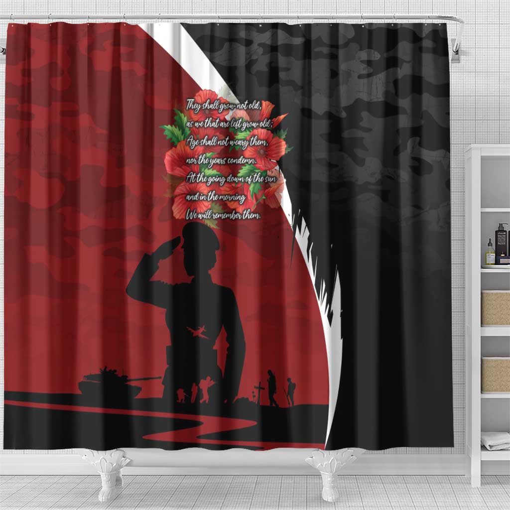 Anzac Day Women Veteran Shower Curtain Ode of Remembrance