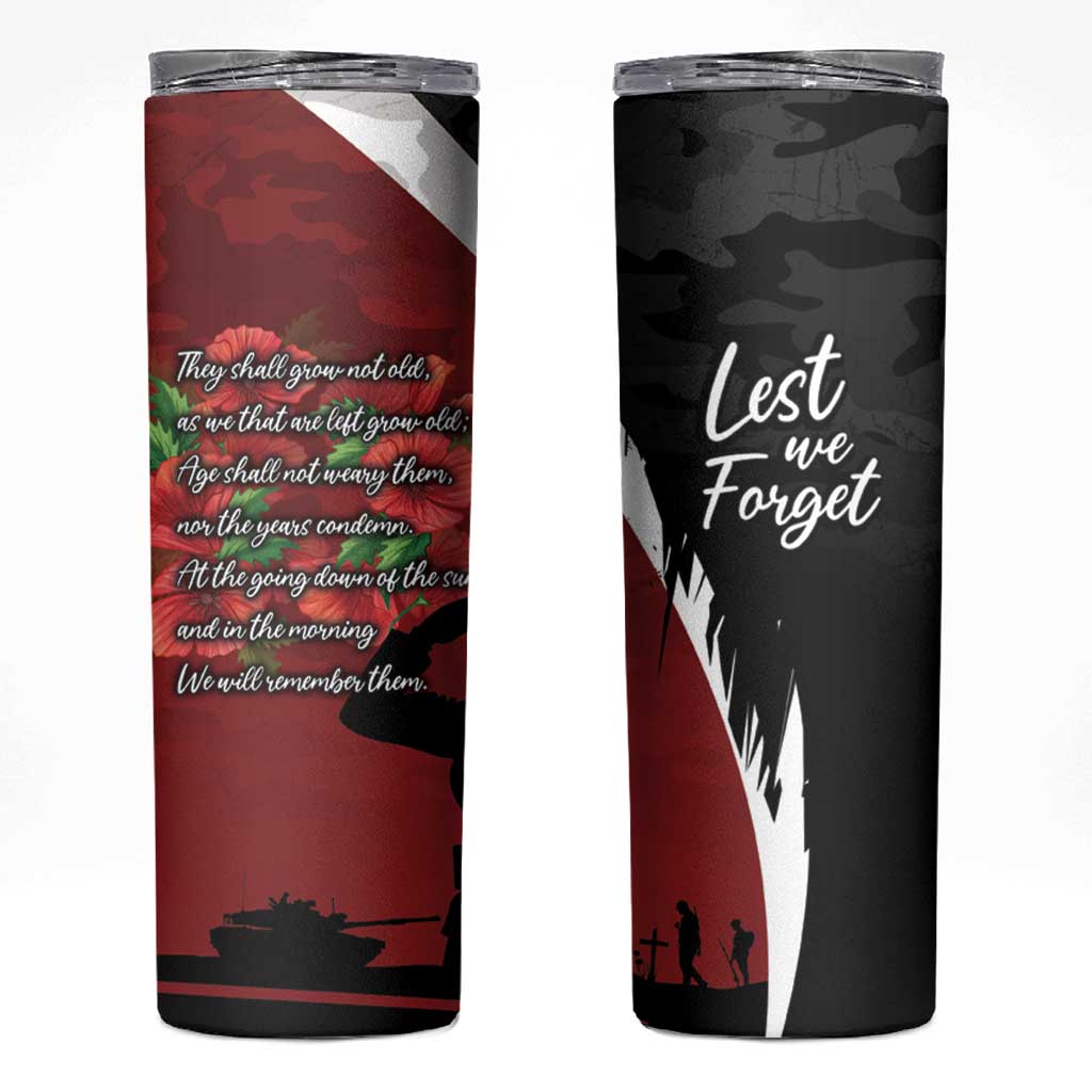 Anzac Day Women Veteran Skinny Tumbler Ode of Remembrance