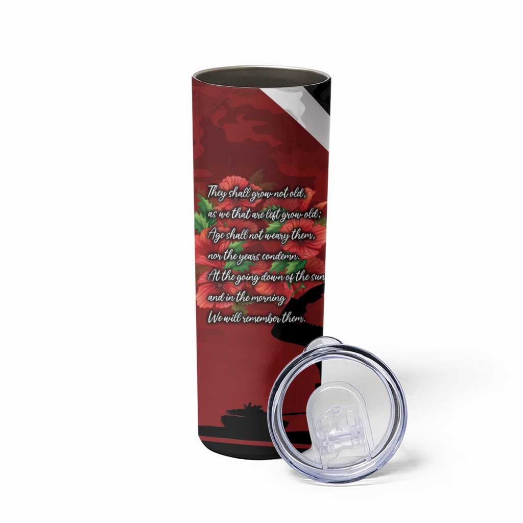 Anzac Day Women Veteran Skinny Tumbler Ode of Remembrance