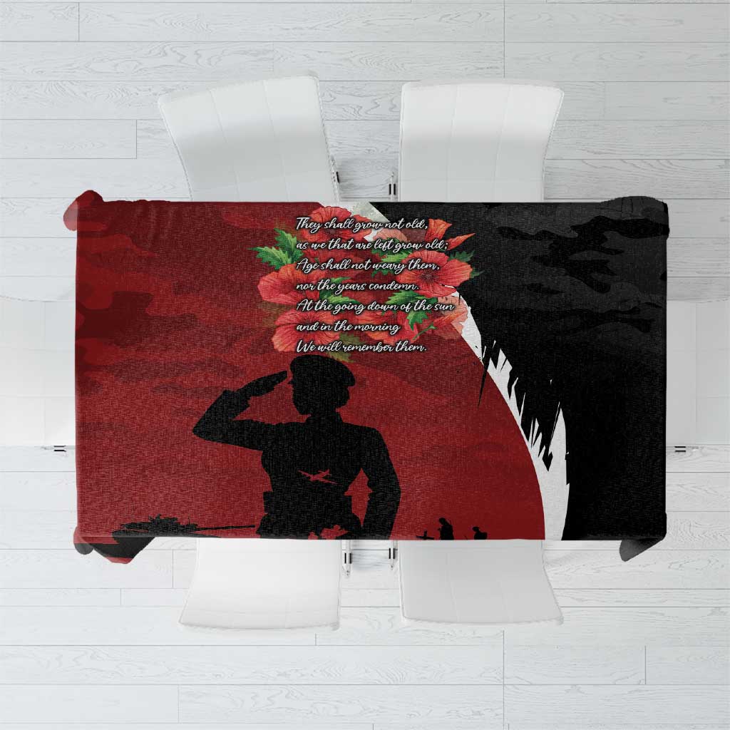 Anzac Day Women Veteran Tablecloth Ode of Remembrance