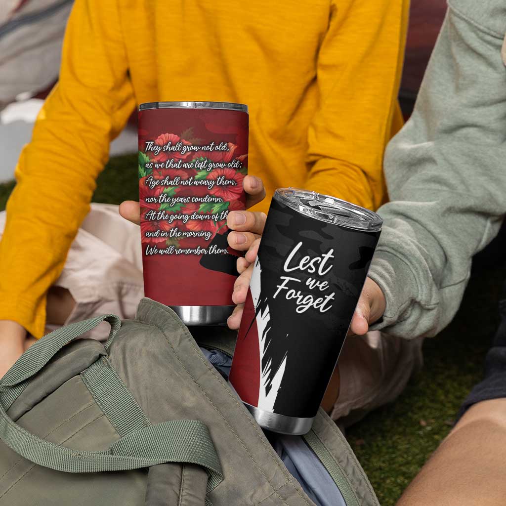 Anzac Day Women Veteran Tumbler Cup Ode of Remembrance