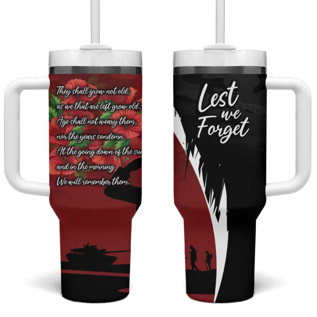 Anzac Day Women Veteran Tumbler With Handle Ode of Remembrance