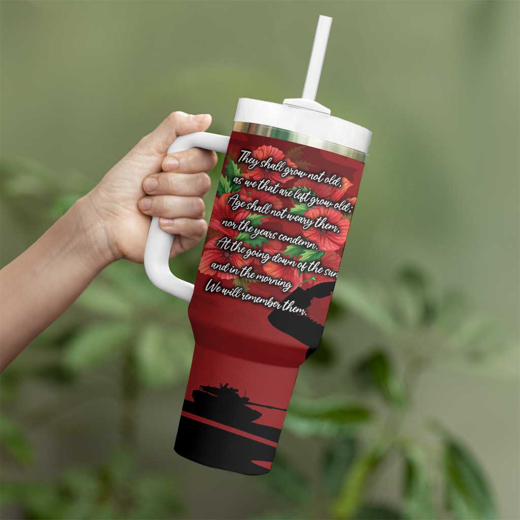 Anzac Day Women Veteran Tumbler With Handle Ode of Remembrance