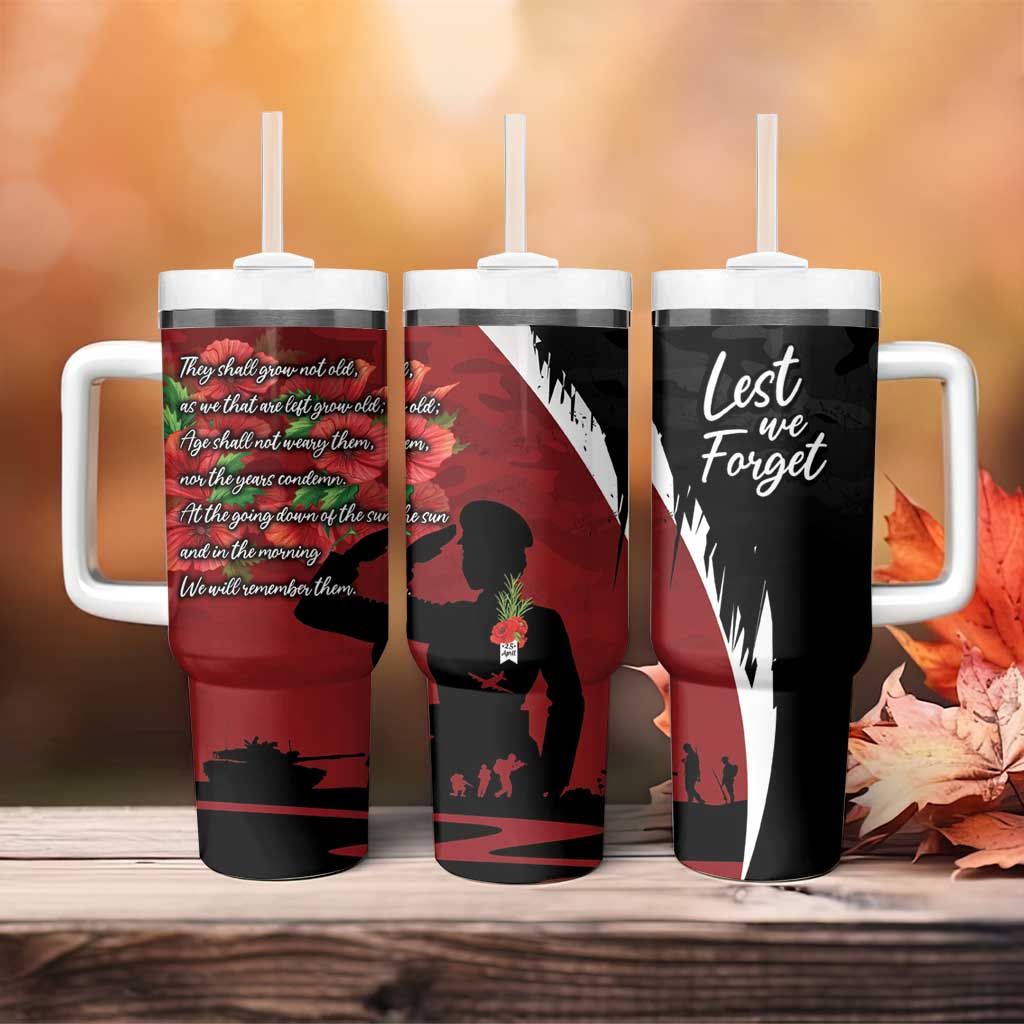 Anzac Day Women Veteran Tumbler With Handle Ode of Remembrance