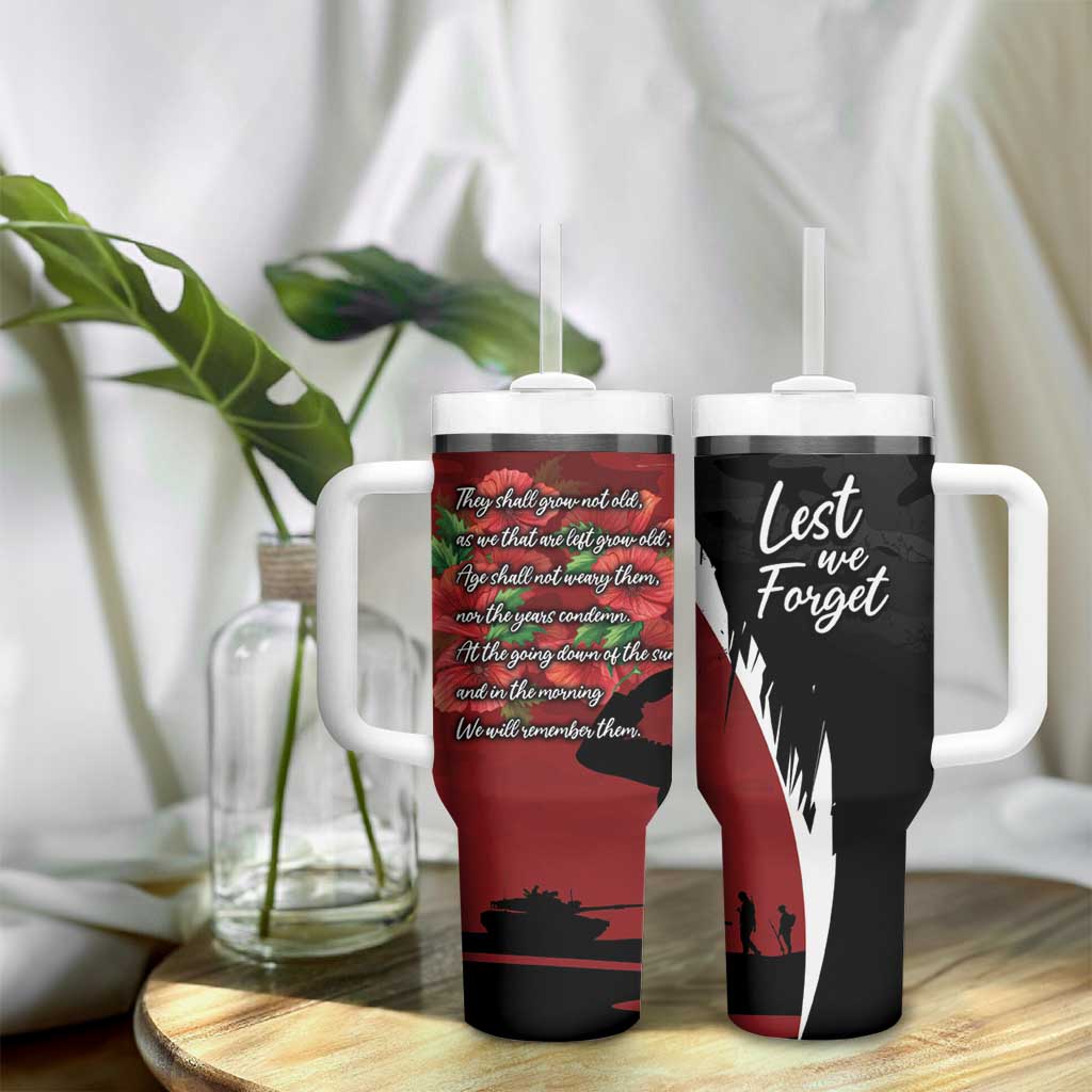 Anzac Day Women Veteran Tumbler With Handle Ode of Remembrance