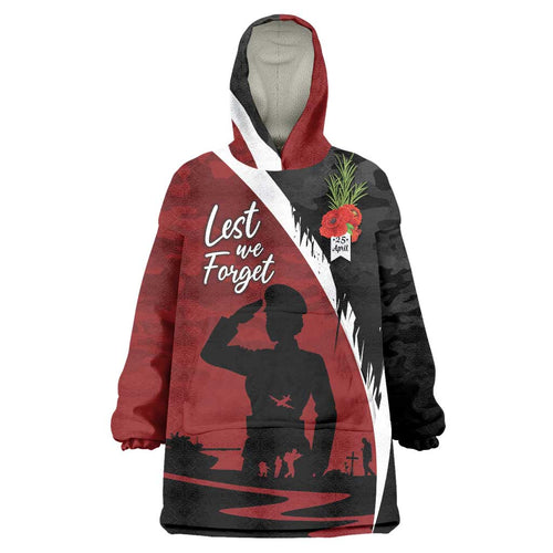 Anzac Day Women Veteran Wearable Blanket Hoodie Ode of Remembrance