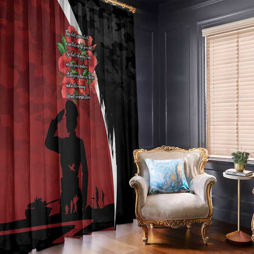 Anzac Day Women Veteran Window Curtain Ode of Remembrance