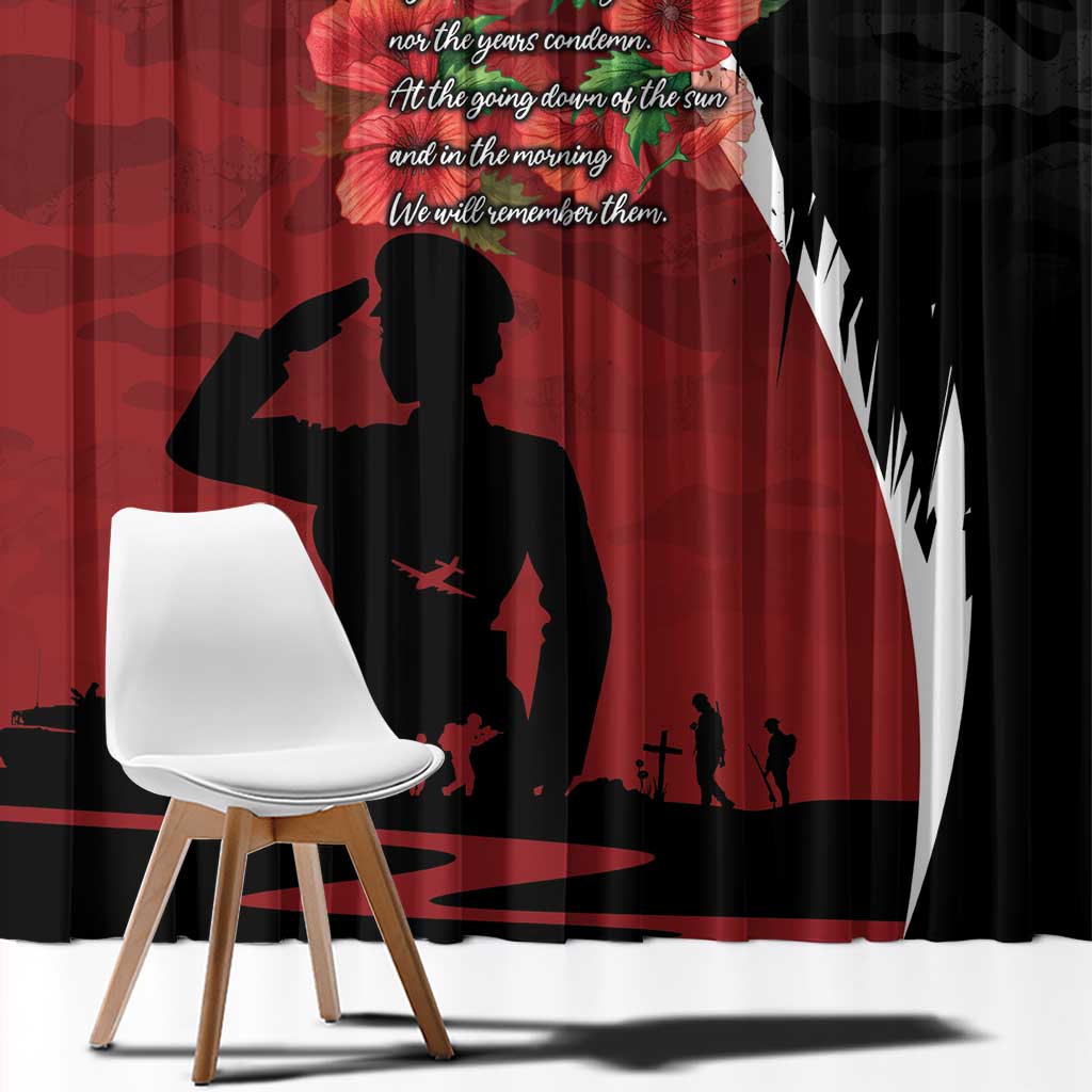 Anzac Day Women Veteran Window Curtain Ode of Remembrance