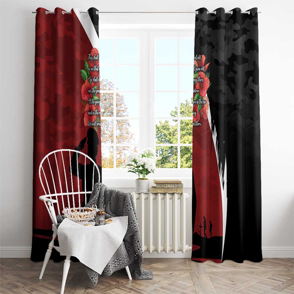 Anzac Day Women Veteran Window Curtain Ode of Remembrance