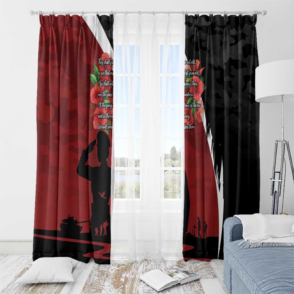 Anzac Day Women Veteran Window Curtain Ode of Remembrance