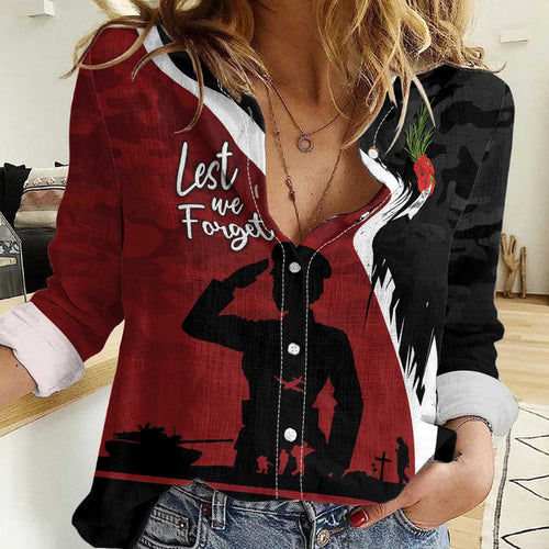 Anzac Day Women Veteran Women Casual Shirt Ode of Remembrance