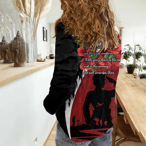 Anzac Day Women Veteran Women Casual Shirt Ode of Remembrance