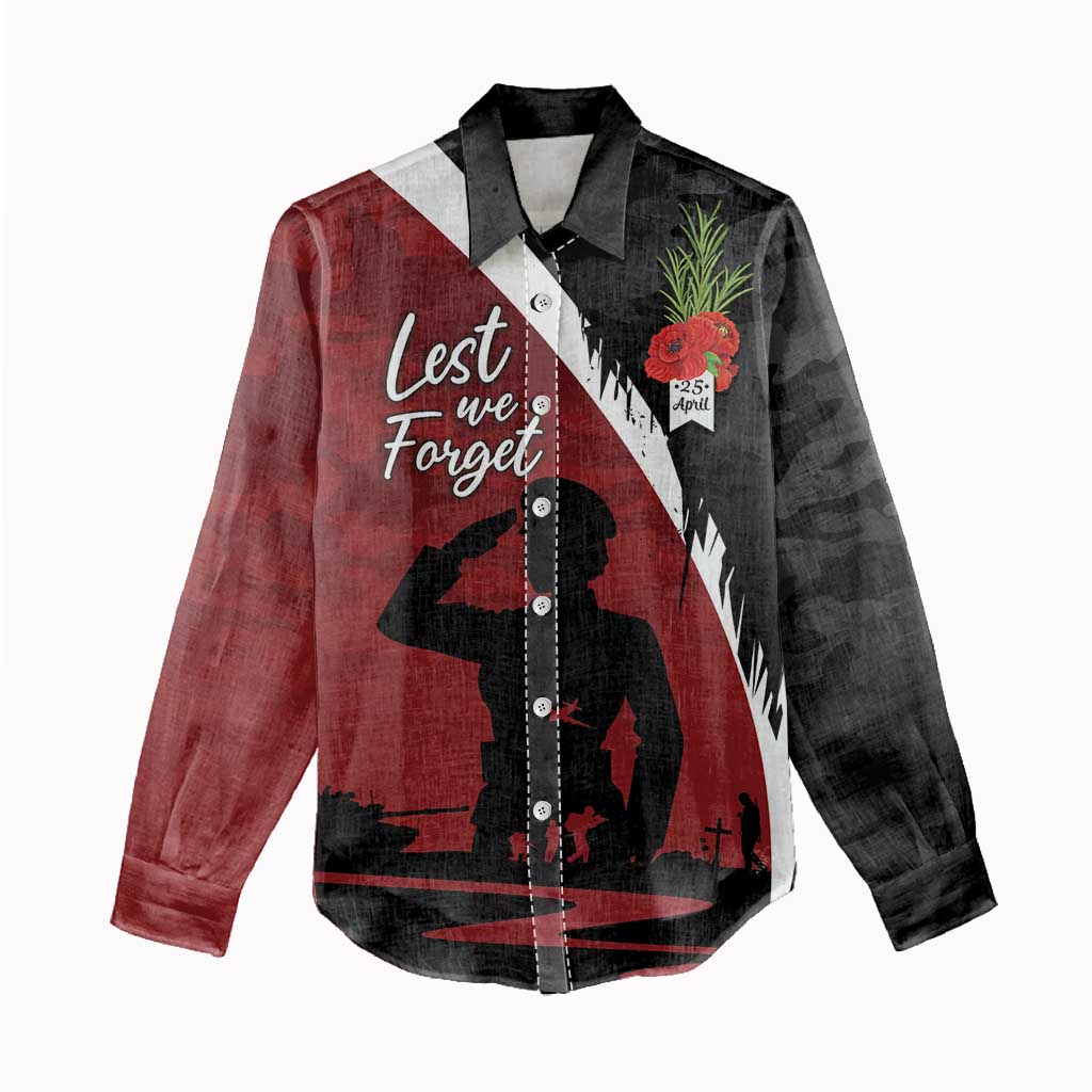 Anzac Day Women Veteran Women Casual Shirt Ode of Remembrance
