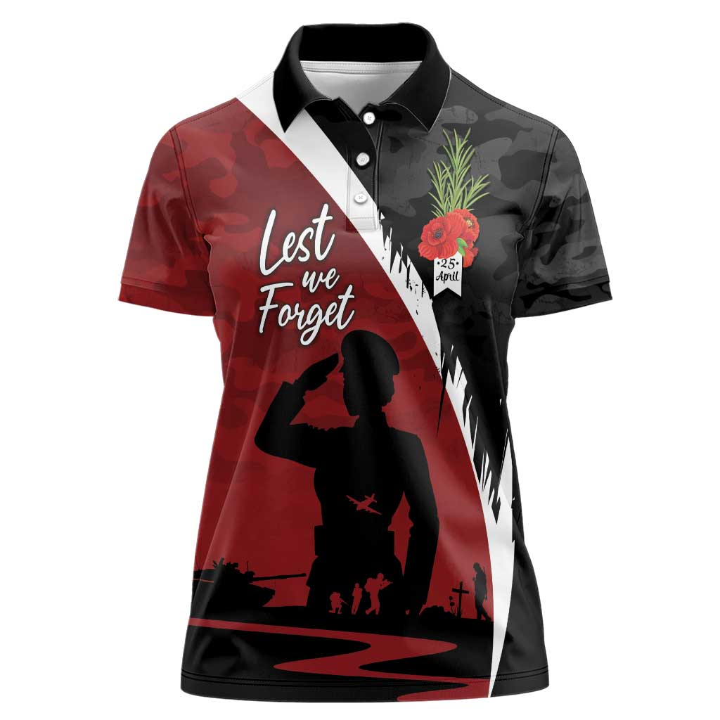 Anzac Day Women Veteran Women Polo Shirt Ode of Remembrance