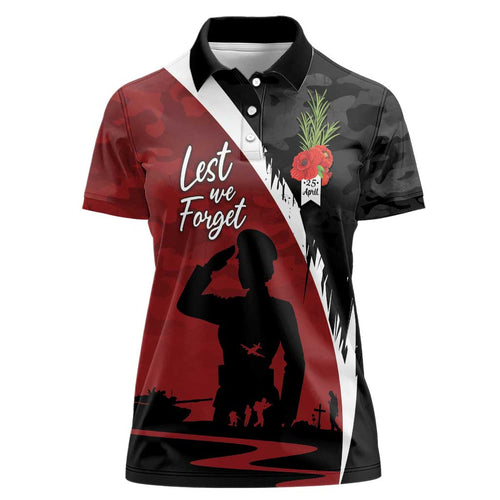 Anzac Day Women Veteran Women Polo Shirt Ode of Remembrance