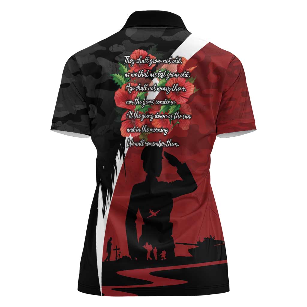 Anzac Day Women Veteran Women Polo Shirt Ode of Remembrance