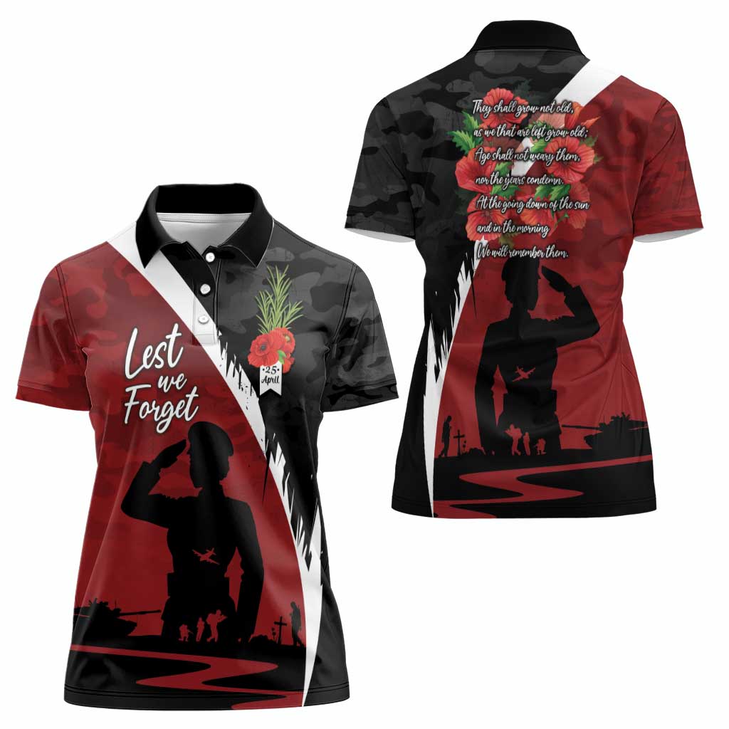 Anzac Day Women Veteran Women Polo Shirt Ode of Remembrance