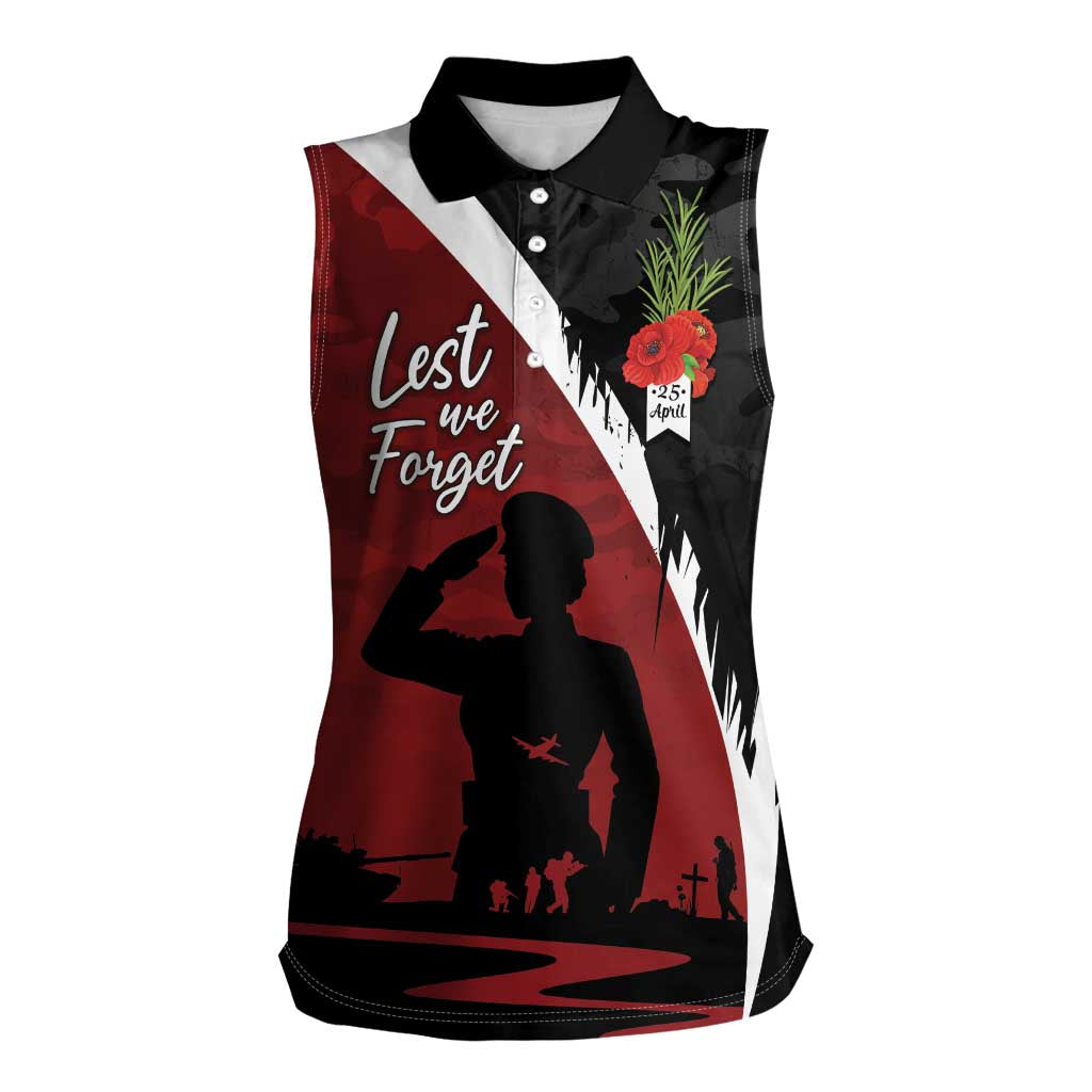 Anzac Day Women Veteran Women Sleeveless Polo Shirt Ode of Remembrance
