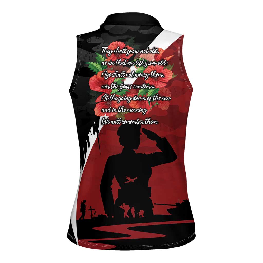 Anzac Day Women Veteran Women Sleeveless Polo Shirt Ode of Remembrance