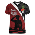 Anzac Day Women Veteran Women V-Neck T-Shirt Ode of Remembrance